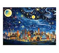 CREAFOMIFE 1000 Piece Jigsaw Puzzle for Adults, City Lights & Starry Nights Hard Difficult Challenging Large Puzzle, Gift for Adult Puzzle Lovers （ 27.5 x 20 Inches ）
