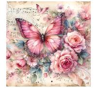 CREAFOMIFE 1024 Piece Jigsaw Puzzle for Adults, Hard Difficult Challenging Large Puzzle, Gift for Adult Puzzle Lovers Pink Butterfly & Flowers Puzzle (61 x 61 cm)
