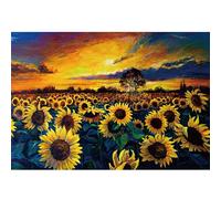 CREAFOMIFE 2000 Piece Jigsaw Puzzle for Adults, Hard Difficult Challenging Large Puzzle, Gift for Adult Puzzle Lovers Oil Painting Style Sunflower Picture (98 x 68 cm)