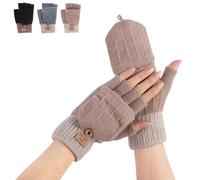 Creaher Fingerless Gloves for Womens Winter Warm Gloves, Touchscreen Half Finger Gloves Ladies Winter Gloves, Warm Mitten, Flap Winter Knit Themral Gloves for Women Working Typing Writing Running