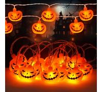 Creaher Halloween Pumpkin Lights 3 Metres 20LED, 3D Pumpkin Fairy Lights, LED Pumpkin Halloween Decorations Orange Battery Operated Decorative Lights for Party Window Gate Garden Yard