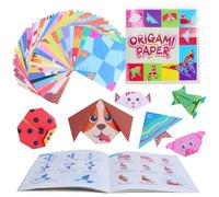 Creaher Origami Kit, Origami Paper Set 54 Sheets Origami Paper with 27 Patterns DIY Art and Craft Projects with Guiding Book, Colourful Origami Kit Gift for 5-12 Years Beginners
