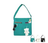 Creaher Women's Large Canvas Tote Bag, Green, 35cm x 39cm x 36cm, Waterproof, Foldable, Multi-Pocket Design, Multi-Functional, Hobo Handbag