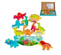 Creaher Wooden Animal Stacking Toys for Toddlers, Wooden Dinosaur Toys for Boys Age 3-8 Birthday Gifts for 3 4 5 6 Year Old Boys Presents
