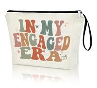 Creakraft Bride Gifts Makeup Bag TS Singer Inspired Gift TS Fans Merch Music Lover Gift for Bride Cosmetic Canvas Bag, White, Engaged