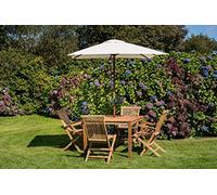 Cream 1.8m Square Wooden Garden Parasol