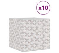 (cream, 10 pcs) vidaXL Foldable Storage Boxes Storage Cube Storage Organiser Non-woven Fabric