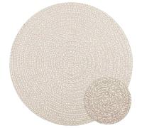 (cream, 120 cm/round design) vidaXL Rug Floor Carpet for Indoor and Outdoor Door Mat Kitchen Rug Jute Look