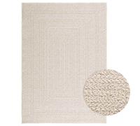(cream, 120 x 170 cm/rectangular design) vidaXL Rug Floor Carpet for Indoor and Outdoor Door Mat Kitchen Rug Jute Look