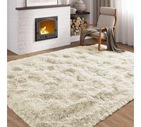 (Cream, 120 x 170cm (3 ft 11" x 5 ft 7")) Thick Shaggy Non Slip Rugs Living Room Area Rugs Hallway Runner Round Rugs & Door Mats