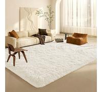 (Cream, 120X120CM) Large Shaggy Rugs Non-Slip Fluffy Rug Soft Carpet Mat