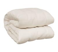 vidaXL Weighted Blanket Light Cream 137x200cm - 10kg Hypoallergenic Glass Beads, Breathable Cotton, Even Weight Distribution