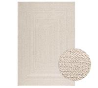 (cream, 140 x 200 cm/rectangular design) vidaXL Rug Floor Carpet for Indoor and Outdoor Door Mat Kitchen Rug Jute Look
