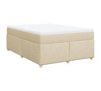 (cream, 140 x 200 cm) vidaXL Box Spring Bed with Mattress Bed Frame Dark Brown 140x200 cm Fabric