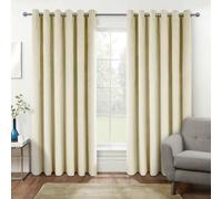 (Cream, 168 x 183 cm (66" x 72")) Thermal 100% Blackout Velvet Curtains