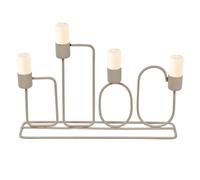 (Cream) 16cm Metal Candle Holder Holds Up To 4 Candles Dinner Centrepiece Home Decor