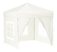 (cream, 197.5 x 197.5 x 234 cm) vidaXL Folding Party Tent with Sidewall Patio Camping Gazebo Pavilion Marquee
