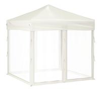vidaXL Folding Party Tent with Sidewalls Cream 2x2 m, Cream