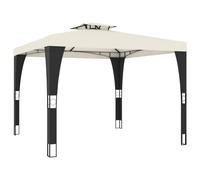 (cream, 2.98 x 2.98 m) vidaXL Gazebo with Double Roof Pavilion Tent Marquee Cream 2.98x2.98 m Steel