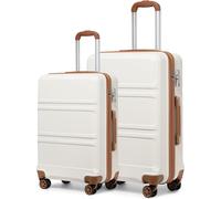 (Cream) 2 PCS Luggage Set 24''+28'' Lightweight ABS Hard Shell Trolley Travel Case
