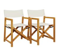 (cream, 2 pcs) vidaXL Folding Garden Chairs Outdoor Chair Patio Foldable Dining Chairs Fabric