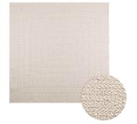vidaXL Rug ZIZUR Cream 200x200 cm Jute Look Indoor and Outdoor, carpet, door mat, floor carpet, outdoor rug, floor mat, area rug, carpet flooring
