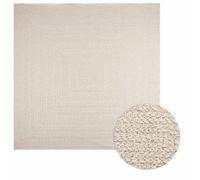 (cream, 240 x 240 cm/rectangular design) vidaXL Rug Floor Carpet for Indoor and Outdoor Door Mat Kitchen Rug Jute Look