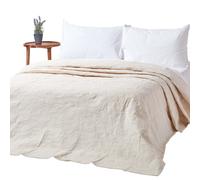 (Cream, 260 x 260 cm) Cotton Rich Floral Metelassé Pattern Bedspread