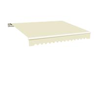 (Cream, 2x1.5M) Greenbay DIY Patio Retractable Manual Awning Garden Sun Shade Canopy Gazebo with Fittings and Crank Handle