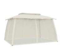(cream, 3.93 x 2.93 m) vidaXL Gazebo with Double Roof and Mesh Walls Pavilion Tent Marquee Steel