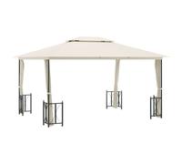 vidaXL Gazebo with Sidewalls&Double Roofs 3x4 m Cream UK NEW