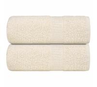 vidaXL Guest Towels - Cream 100% Cotton 30x50cm Set/2 - Soft Absorbent Multipurpose Towels with Hanging Loop