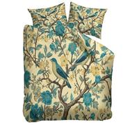 Cream 3D Printed Duvet Cover Set Single 135x200 cm William Morris Style Flora Bedding 3 Pcs Sets, Soft Easy Care Polycotton Quilt Covers Set, Kids Adults Bedroom Decor Bed Covers