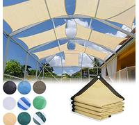 Cream 3x5m - UV Protection Shade Net with 95% Blockage Eyelets for Easy Installation Ideal for Balcony Building Fence Outdoor Tarpaulin Wind Protection.
