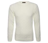 (Cream, 3XL 24-26) Mens Cable Knitted Plain Jumper Pullover Great Warm Winter Knitted Sweater UK Size S-5XL