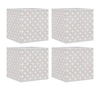 (cream, 4 pcs) vidaXL Foldable Storage Boxes Storage Cube Storage Organiser Non-woven Fabric