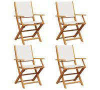 (cream, 4 pcs) vidaXL Garden Chairs Outdoor Chair Dining Chair Solid Wood Acacia and Fabric
