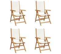 (cream, 4 pcs) vidaXL Reclining Garden Chairs Outdoor Chairs Armchair Fabric & Solid Wood