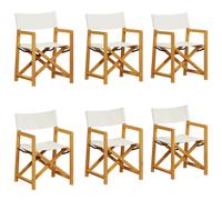 (cream, 6 pcs) vidaXL Folding Garden Chairs Outdoor Chair Patio Foldable Dining Chairs Fabric