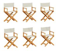 (cream, 6 pcs) vidaXL Folding Garden Chairs Outdoor Dining Chair 6 Piece Dark Grey Fabric