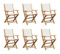 Garden Chairs Outdoor Chair Dining Chair Solid Wood Acacia and Fabric vidaXL