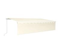 (cream, 6 x 3 m) vidaXL Manual Retractable Awning with Blind Outdoor Awning Sunshade Canopy