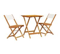 (cream, 60 x 60 x 75 cm) vidaXL Bistro Set 3 Piece Outdoor Bar Set Blue and White Fabric and Solid Wood