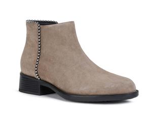 (Cream, 7 (Adults')) Geox Resia 100% Leather Bovine Suede Women's Dark Beige Boots