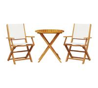 Garden Dining Set 5 Piece Outdoor Table and Chair Fabric and Solid Wood vidaXL