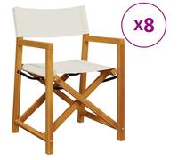 (cream, 8 pcs) vidaXL Folding Garden Chairs Outdoor Chair Patio Foldable Dining Chairs Fabric