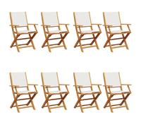 (cream, 8 pcs) vidaXL Garden Chairs Outdoor Chair Dining Chair Solid Wood Acacia and Fabric