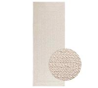 (cream, 80 x 200 cm/rectangular design) vidaXL Rug Floor Carpet for Indoor and Outdoor Door Mat Kitchen Rug Jute Look