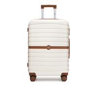 (cream and brown, 24) KONO 20+24+28Inch ABS/PC Striped Design with Cabin Suitcase Set