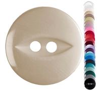 Cream Baby Cardigan Buttons, 11 mm Fish Eye - Pack of 10 Matching Plastic Buttons for Baby Cardigans, Newborn Knits, Christening Sets, Knitting & Repairs - Giddy Square